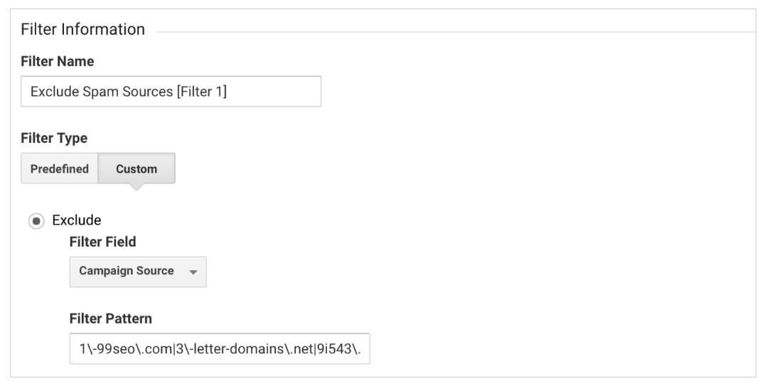 Самый быстрый способ удалить спам из GoogleAnalytics